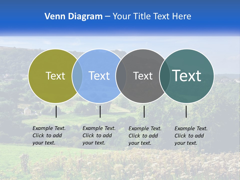 A Blue Sign Is In The Middle Of A Field PowerPoint Template