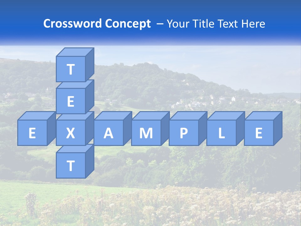 A Blue Sign Is In The Middle Of A Field PowerPoint Template