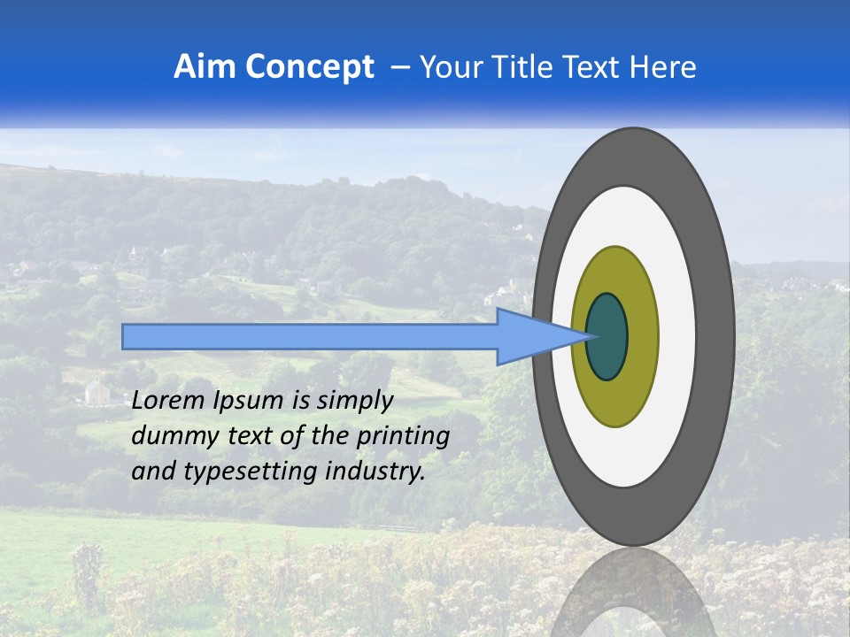 A Blue Sign Is In The Middle Of A Field PowerPoint Template