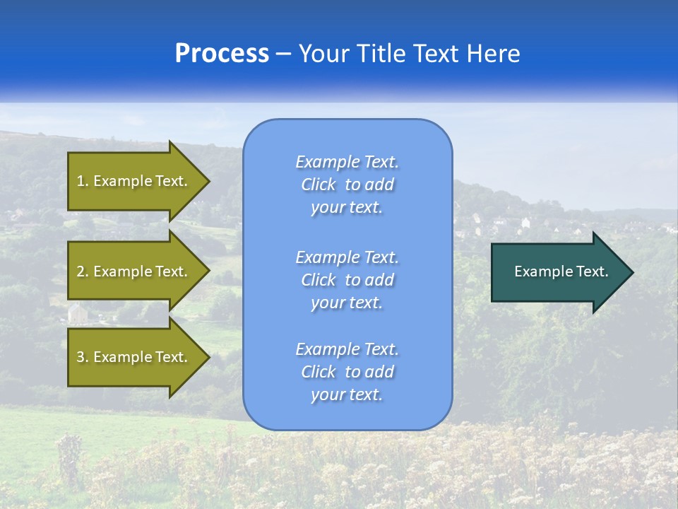 A Blue Sign Is In The Middle Of A Field PowerPoint Template