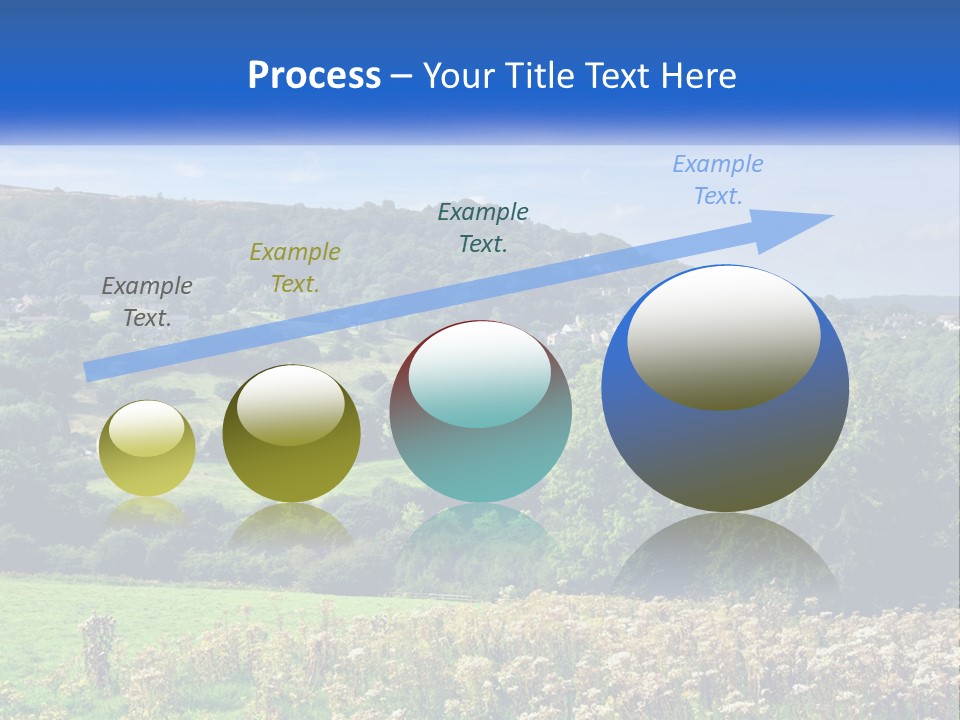 A Blue Sign Is In The Middle Of A Field PowerPoint Template