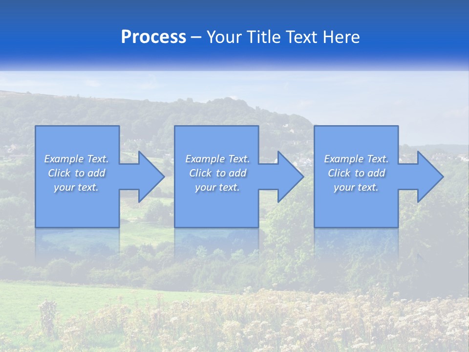 A Blue Sign Is In The Middle Of A Field PowerPoint Template