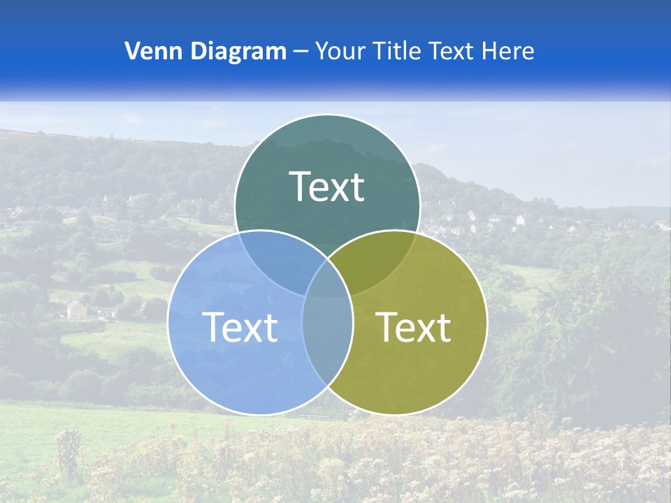 A Blue Sign Is In The Middle Of A Field PowerPoint Template