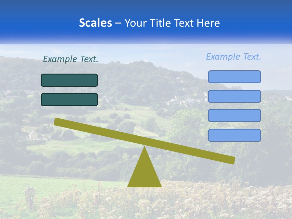 A Blue Sign Is In The Middle Of A Field PowerPoint Template