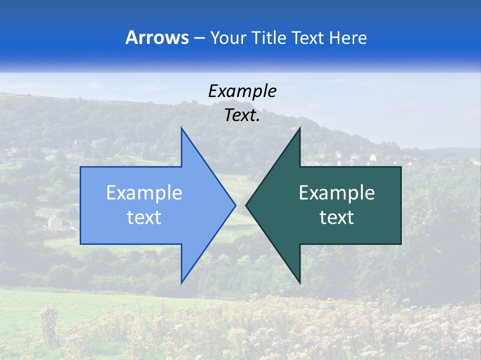 A Blue Sign Is In The Middle Of A Field PowerPoint Template