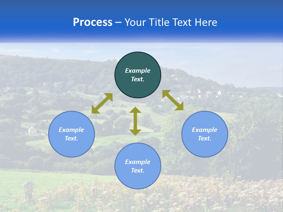 A Blue Sign Is In The Middle Of A Field PowerPoint Template