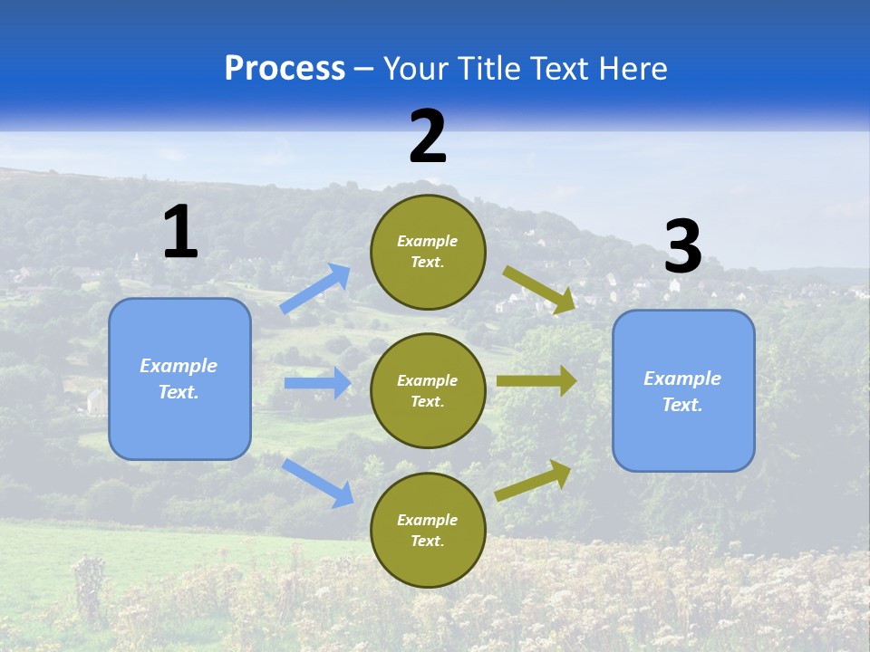 A Blue Sign Is In The Middle Of A Field PowerPoint Template
