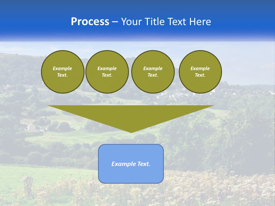 A Blue Sign Is In The Middle Of A Field PowerPoint Template
