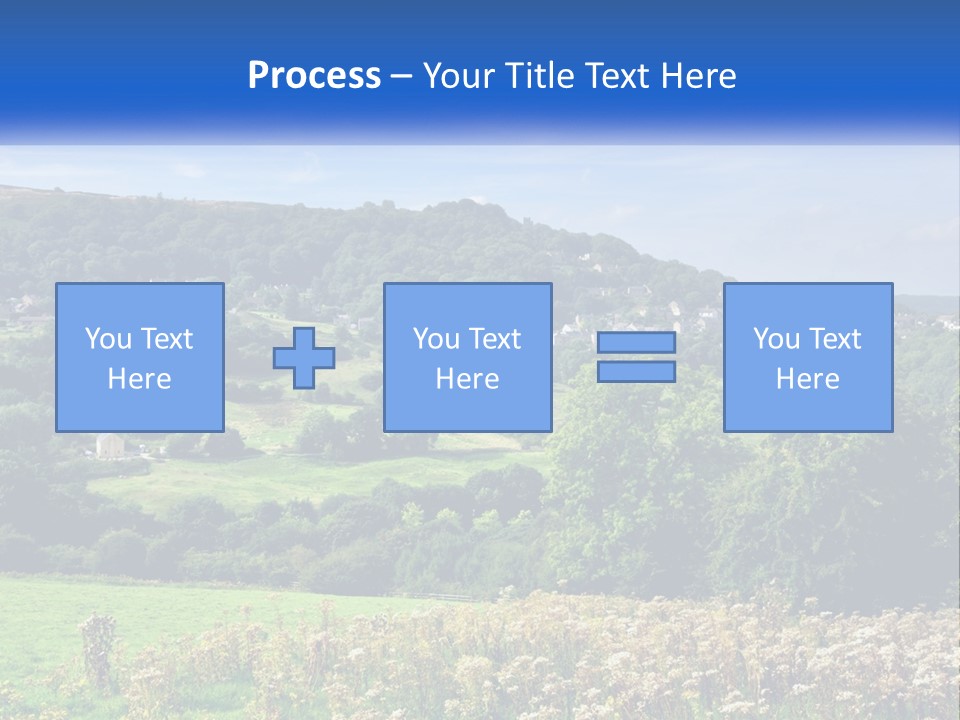 A Blue Sign Is In The Middle Of A Field PowerPoint Template