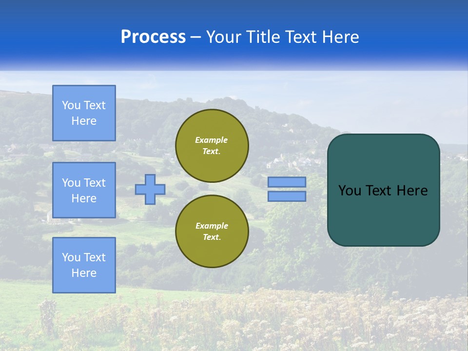 A Blue Sign Is In The Middle Of A Field PowerPoint Template