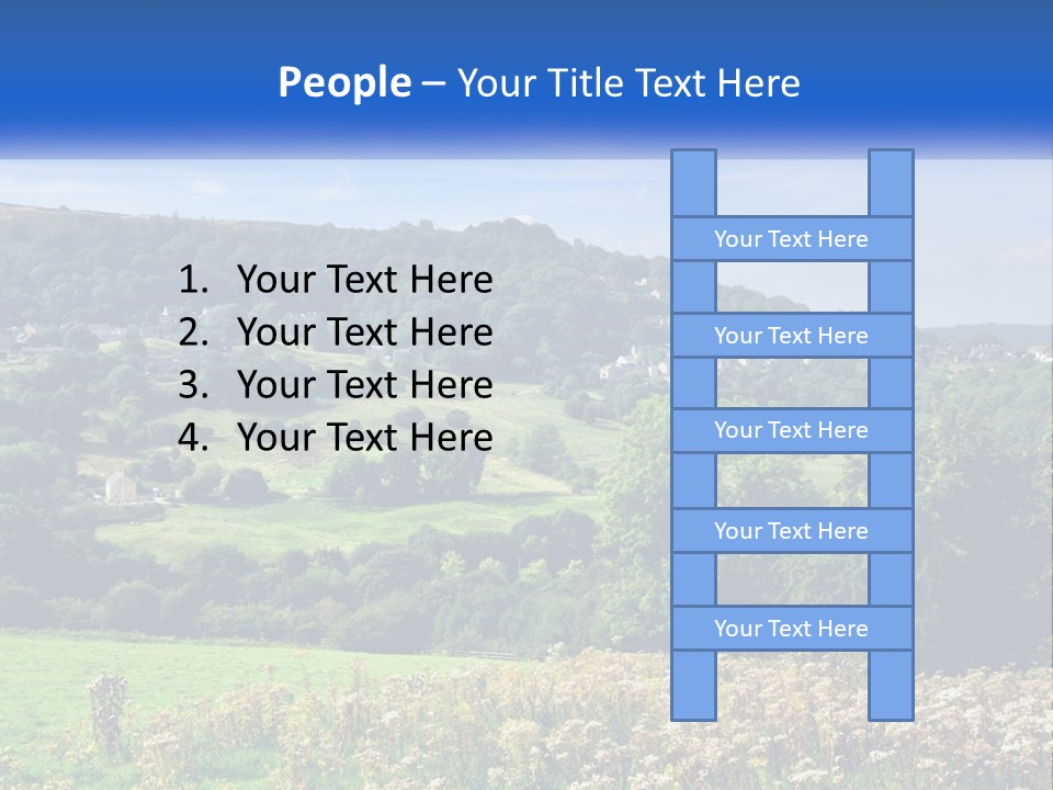 A Blue Sign Is In The Middle Of A Field PowerPoint Template