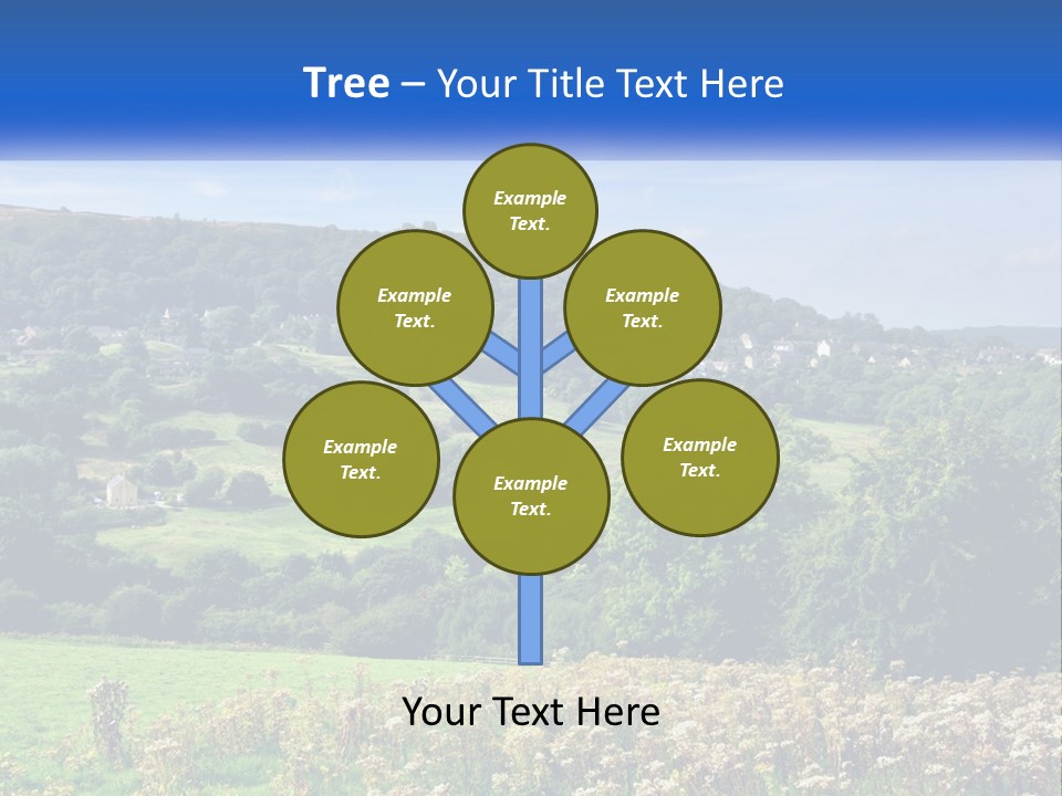 A Blue Sign Is In The Middle Of A Field PowerPoint Template