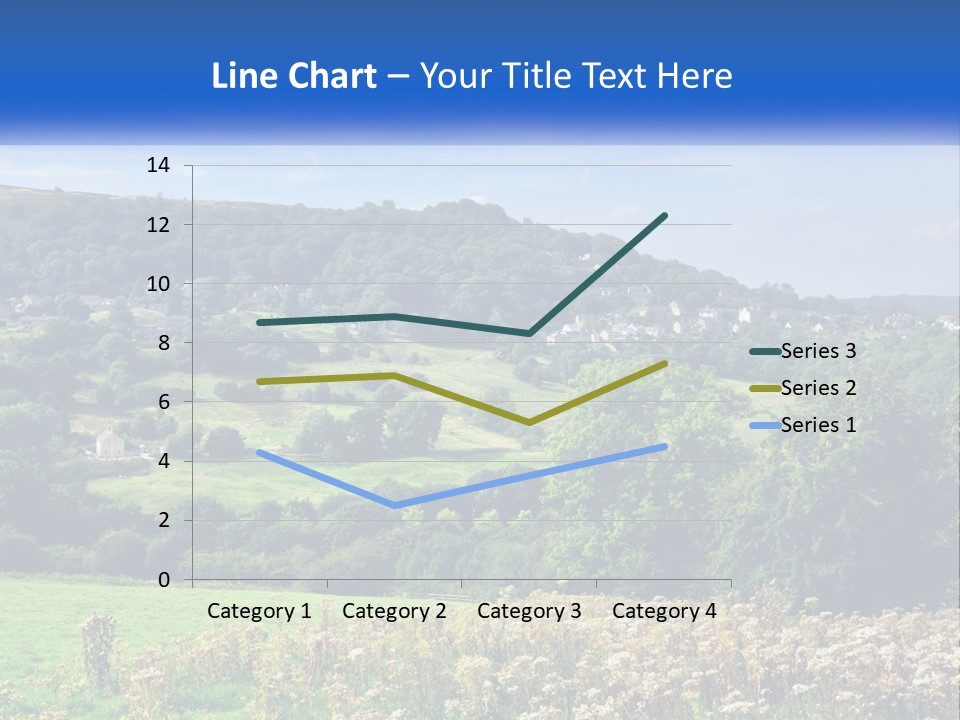A Blue Sign Is In The Middle Of A Field PowerPoint Template