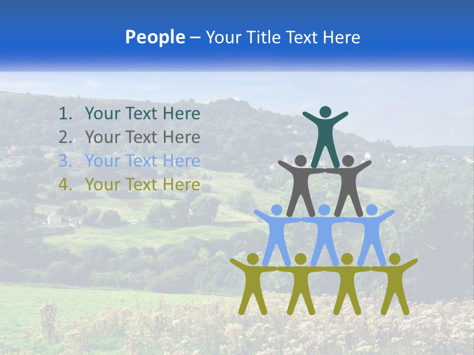 A Blue Sign Is In The Middle Of A Field PowerPoint Template