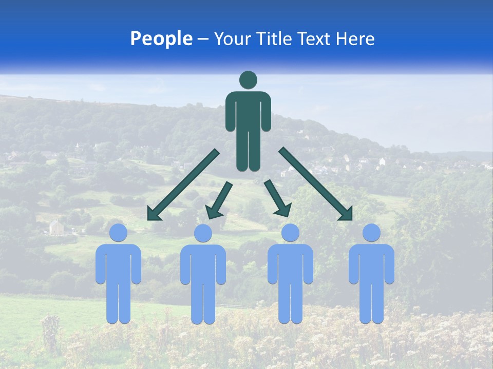 A Blue Sign Is In The Middle Of A Field PowerPoint Template