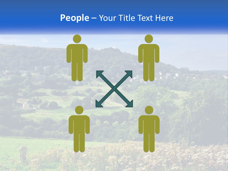 A Blue Sign Is In The Middle Of A Field PowerPoint Template