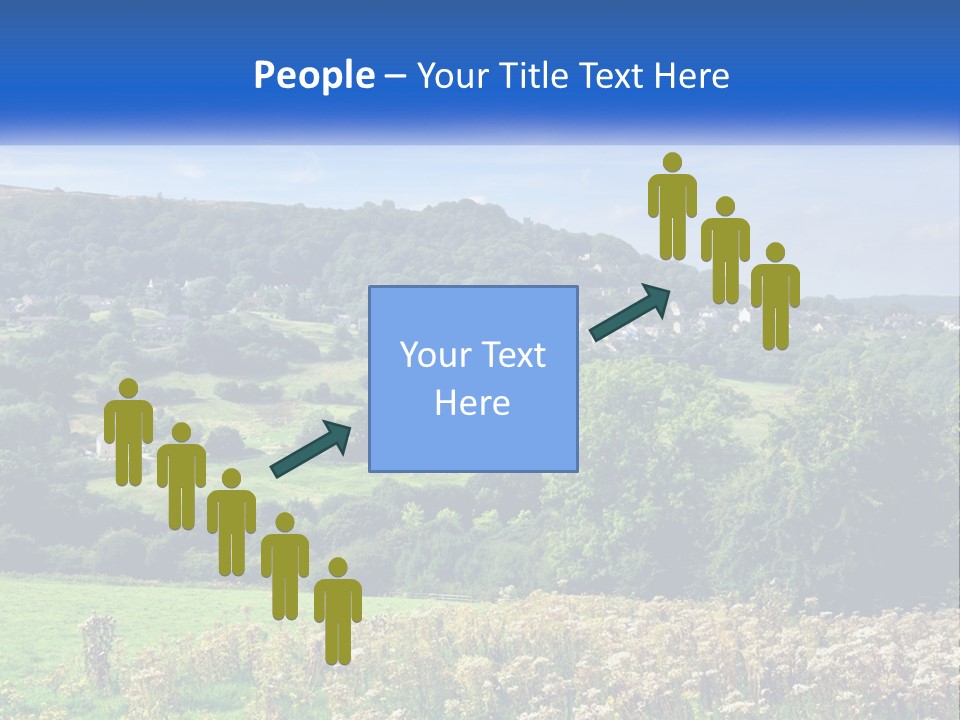 A Blue Sign Is In The Middle Of A Field PowerPoint Template