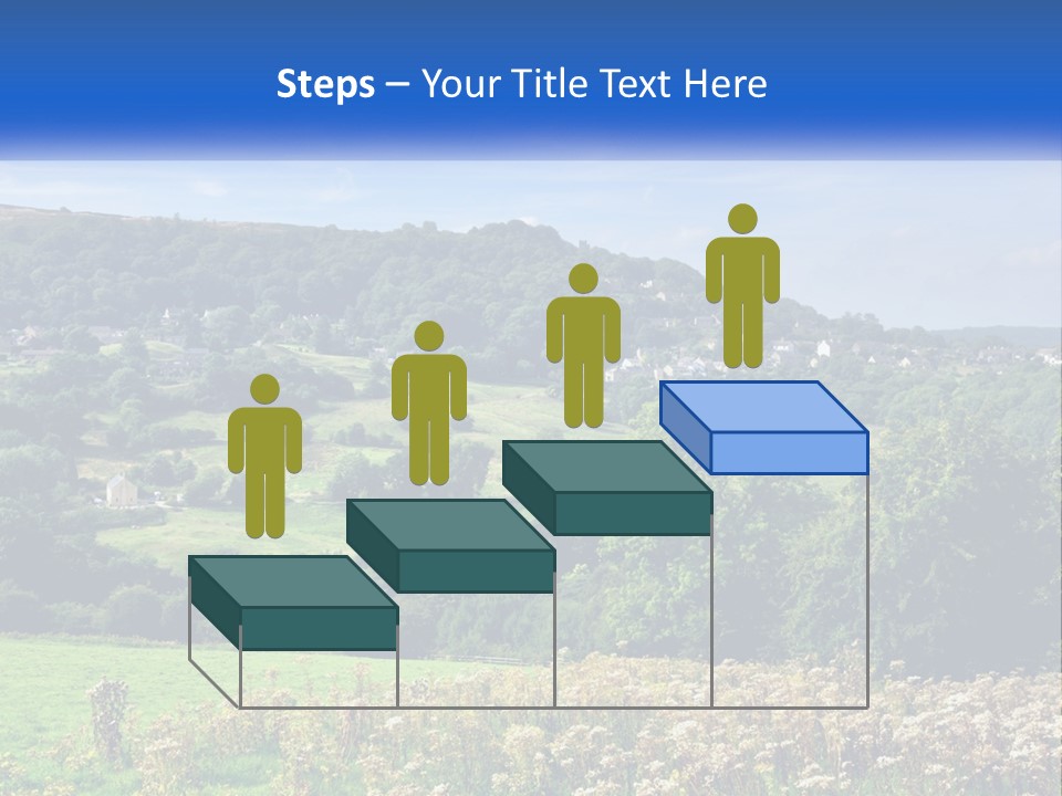 A Blue Sign Is In The Middle Of A Field PowerPoint Template