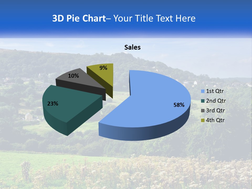 A Blue Sign Is In The Middle Of A Field PowerPoint Template