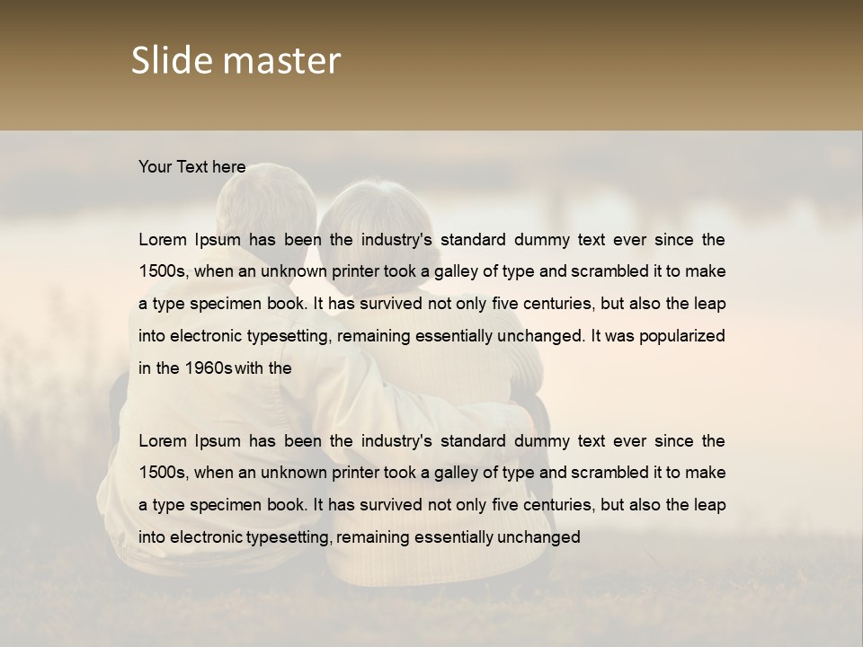 A Couple Of People Sitting Next To Each Other PowerPoint Template