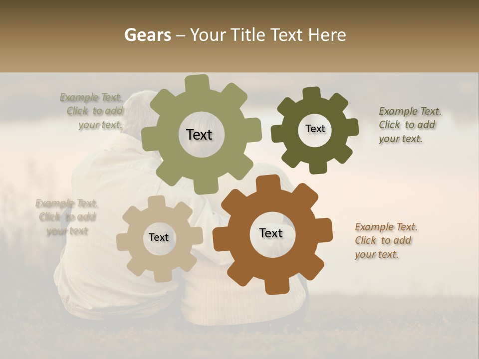 A Couple Of People Sitting Next To Each Other PowerPoint Template