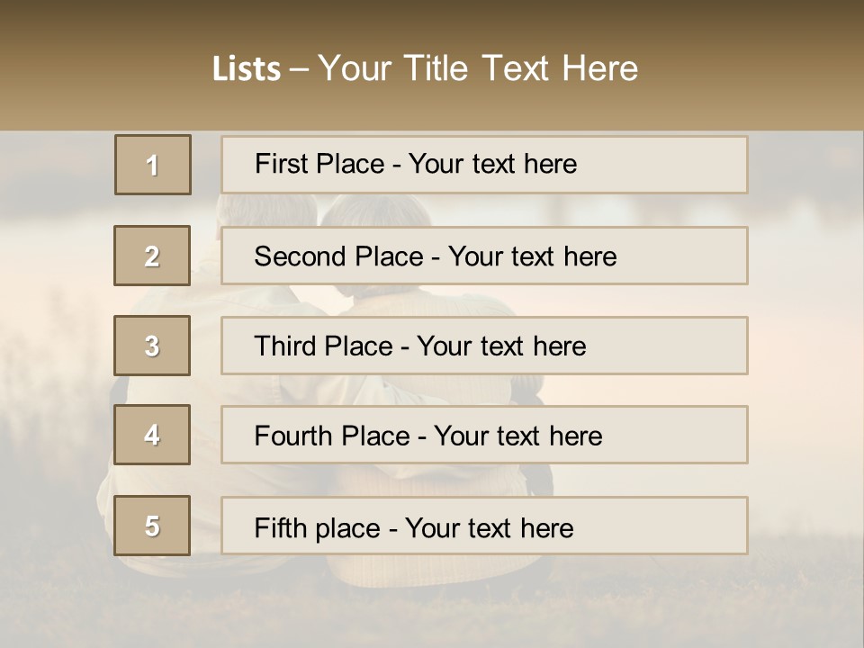 A Couple Of People Sitting Next To Each Other PowerPoint Template