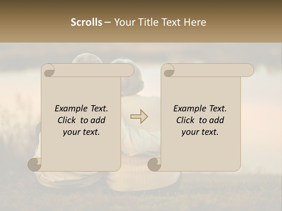 A Couple Of People Sitting Next To Each Other PowerPoint Template