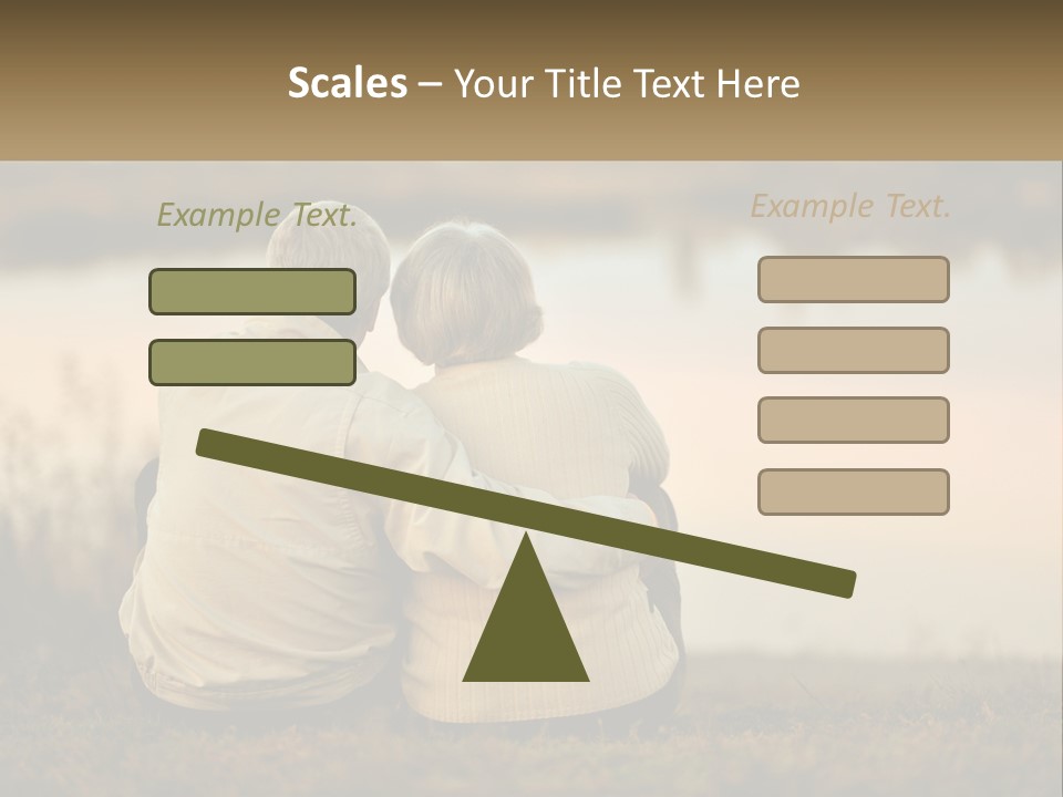 A Couple Of People Sitting Next To Each Other PowerPoint Template
