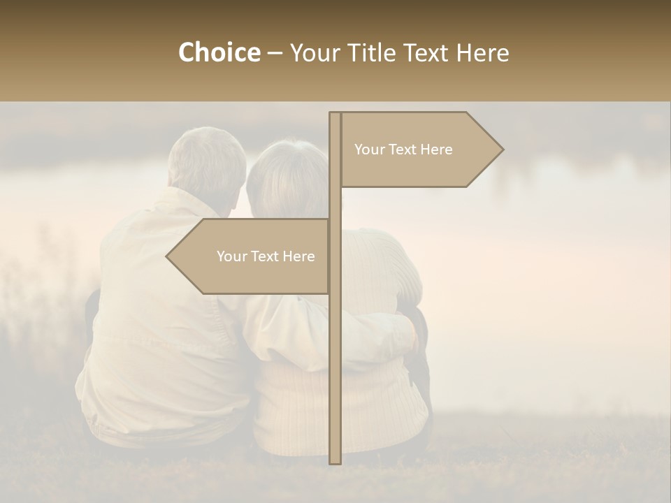 A Couple Of People Sitting Next To Each Other PowerPoint Template