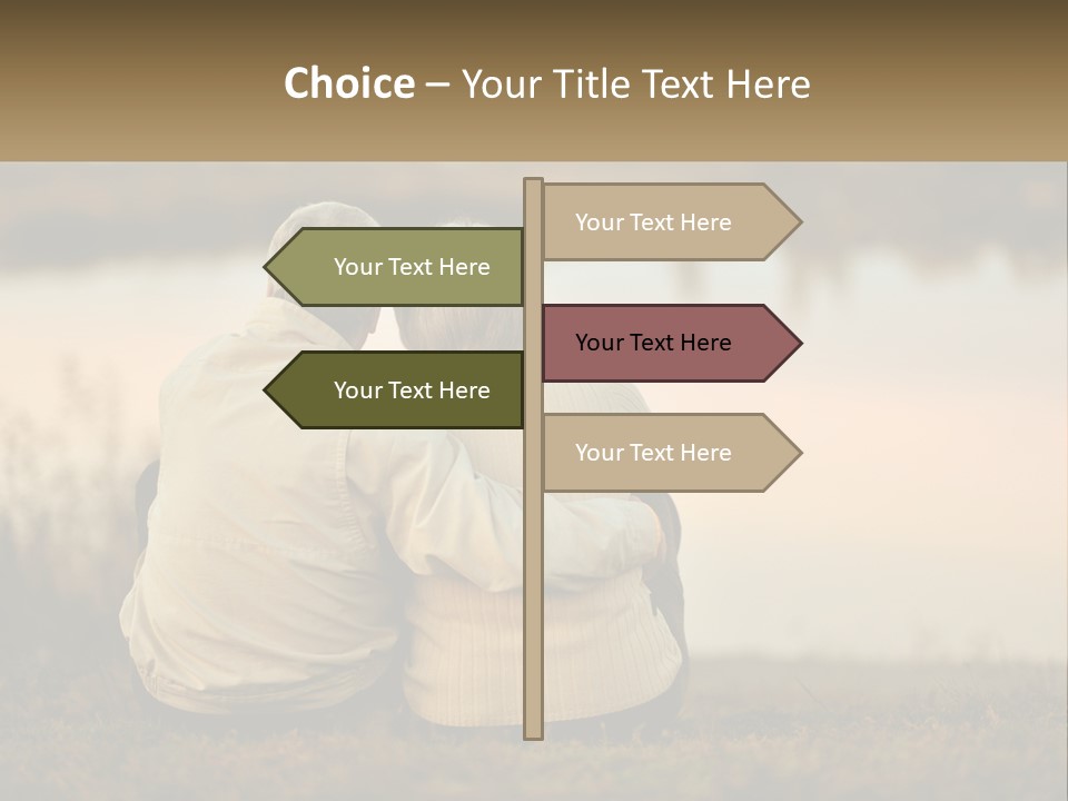 A Couple Of People Sitting Next To Each Other PowerPoint Template