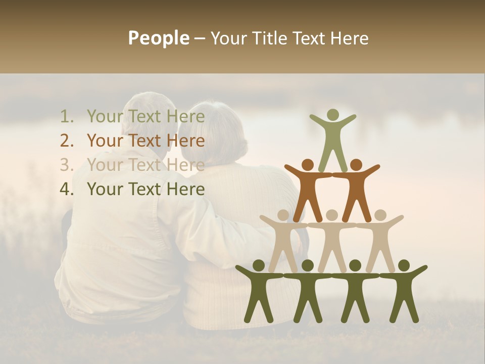 A Couple Of People Sitting Next To Each Other PowerPoint Template