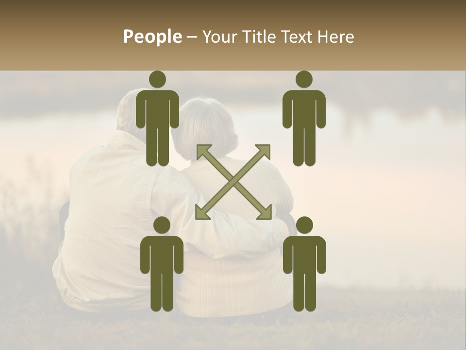 A Couple Of People Sitting Next To Each Other PowerPoint Template