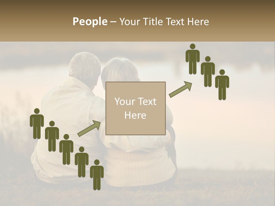 A Couple Of People Sitting Next To Each Other PowerPoint Template