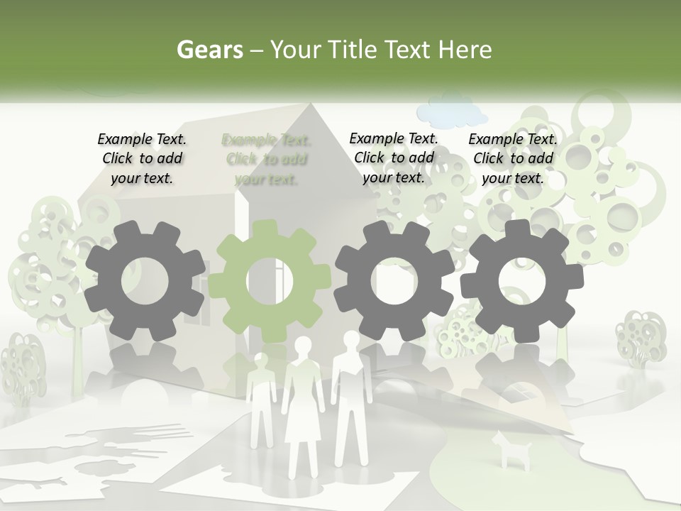 A Group Of People Standing In Front Of A House PowerPoint Template