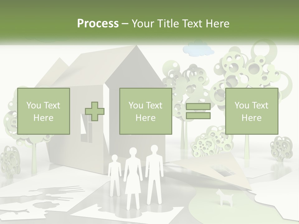 A Group Of People Standing In Front Of A House PowerPoint Template