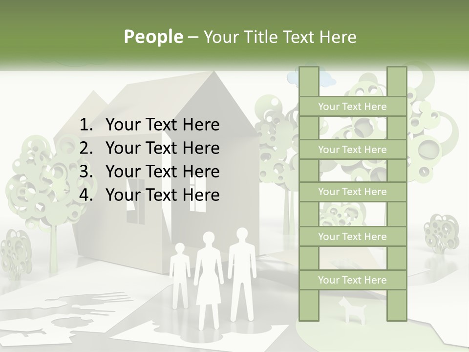 A Group Of People Standing In Front Of A House PowerPoint Template