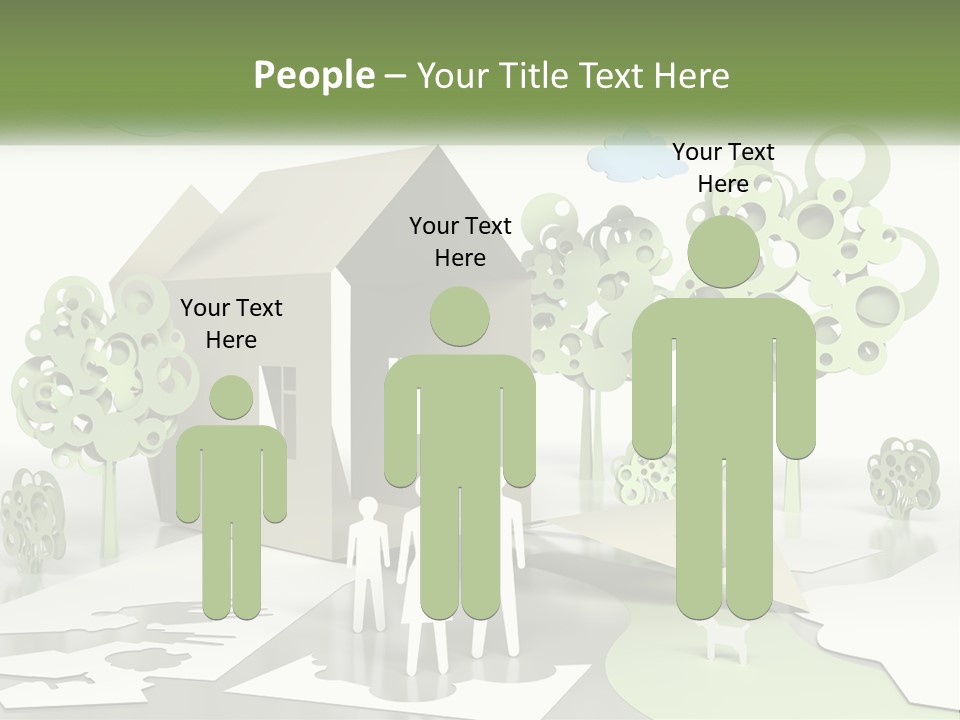 A Group Of People Standing In Front Of A House PowerPoint Template