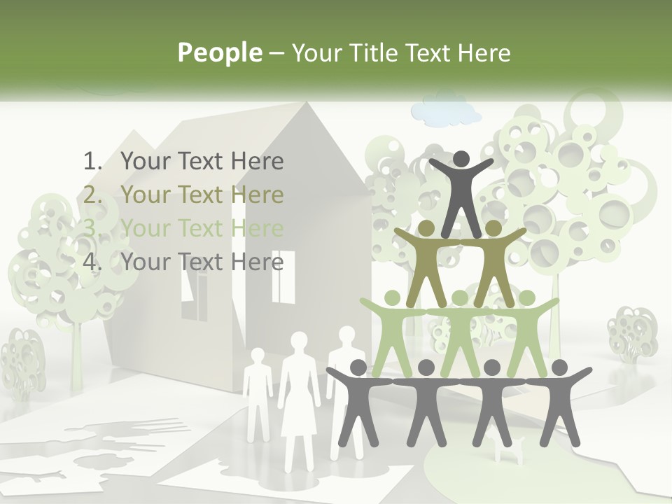 A Group Of People Standing In Front Of A House PowerPoint Template