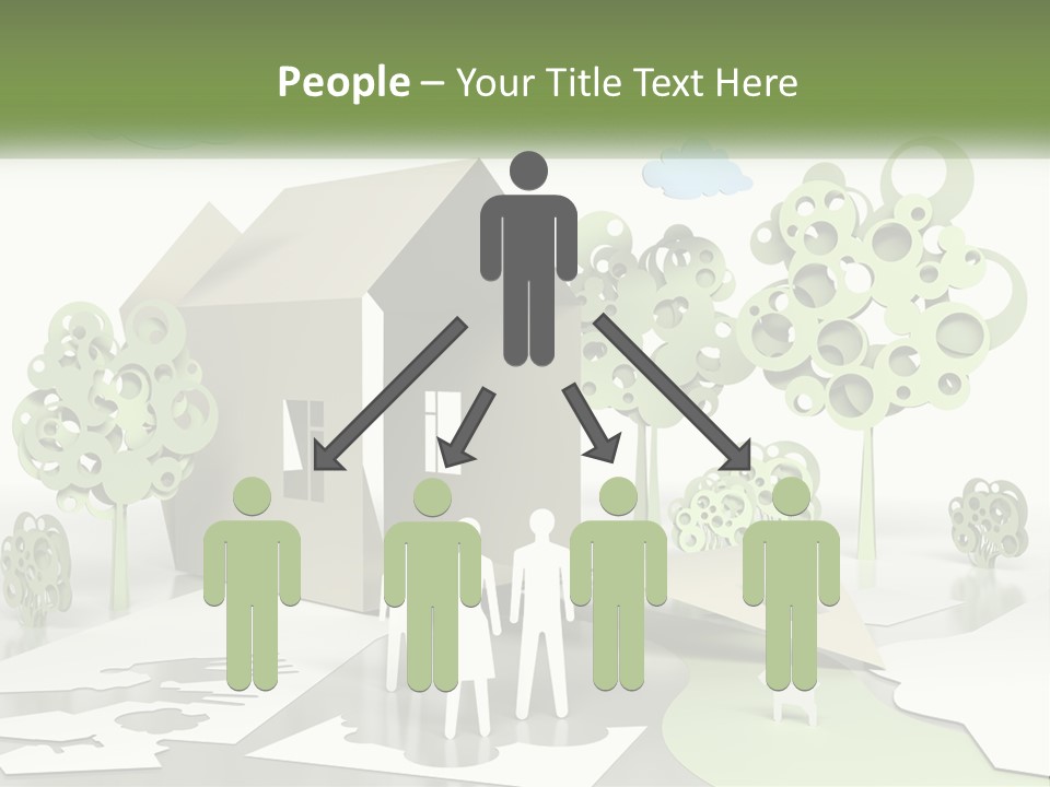 A Group Of People Standing In Front Of A House PowerPoint Template