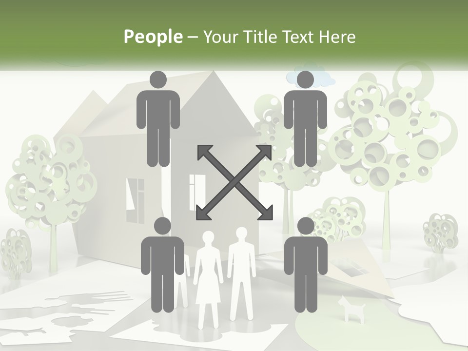 A Group Of People Standing In Front Of A House PowerPoint Template