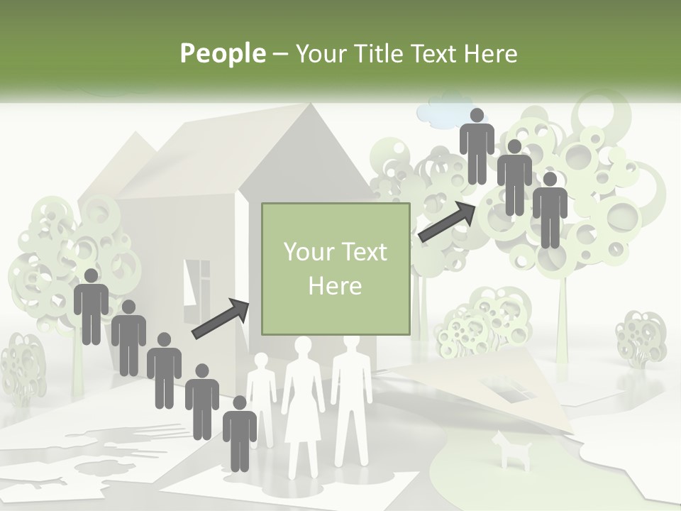 A Group Of People Standing In Front Of A House PowerPoint Template