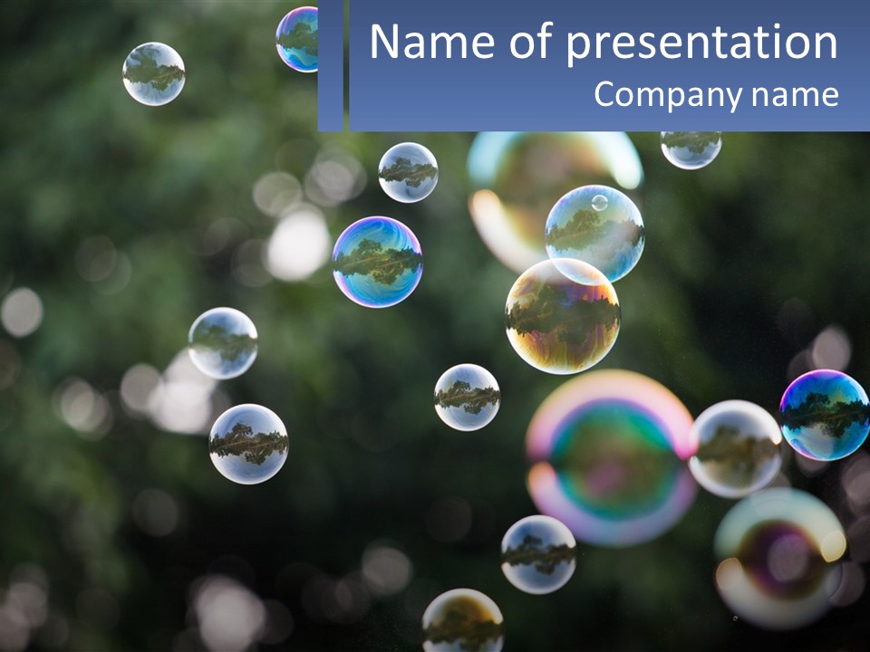 A Bunch Of Soap Bubbles Floating In The Air PowerPoint Template