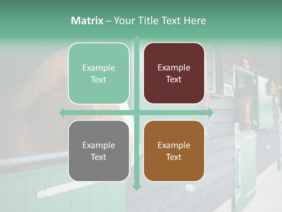 A Brown Horse Standing Next To A Green Door PowerPoint Template
