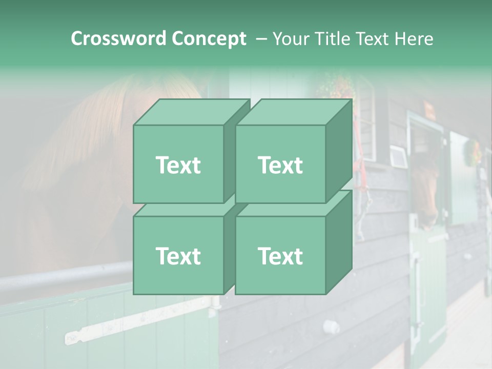 A Brown Horse Standing Next To A Green Door PowerPoint Template
