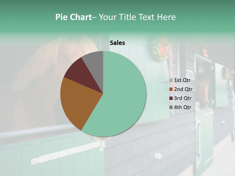A Brown Horse Standing Next To A Green Door PowerPoint Template