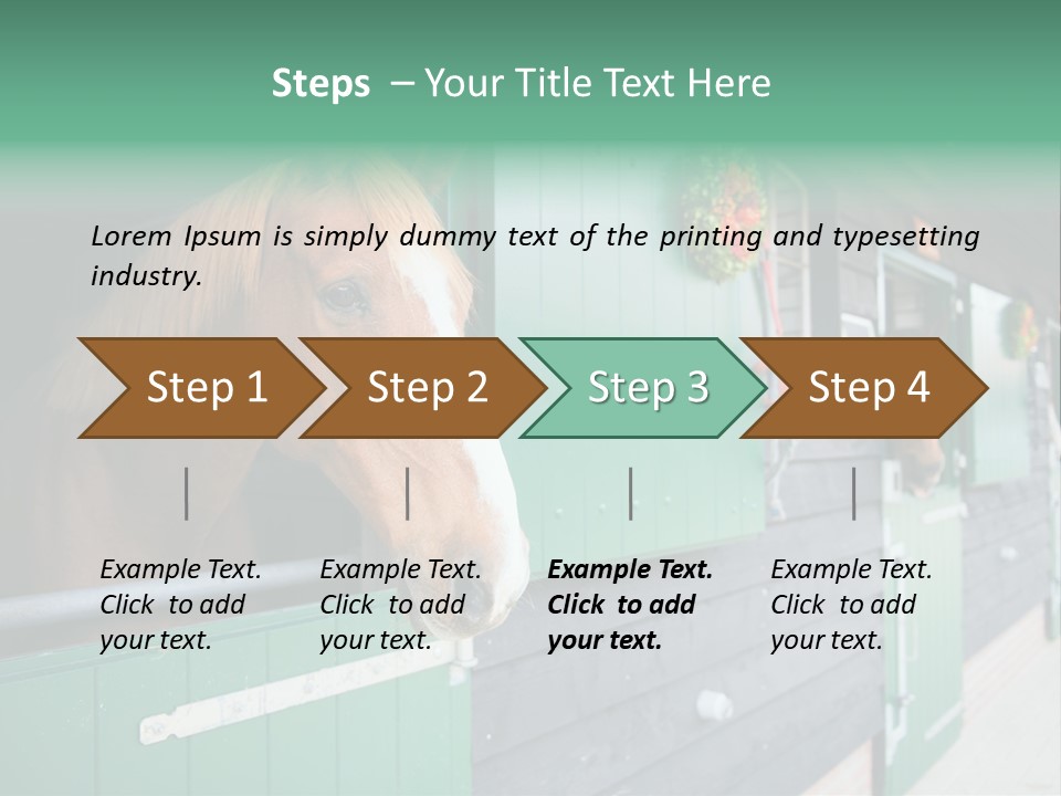 A Brown Horse Standing Next To A Green Door PowerPoint Template