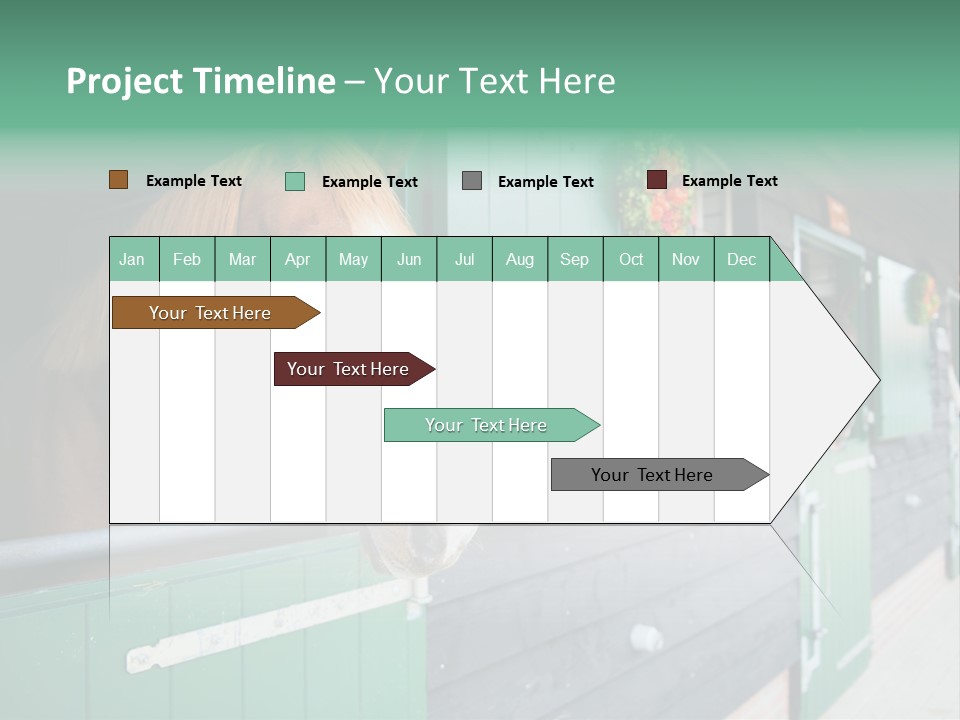 A Brown Horse Standing Next To A Green Door PowerPoint Template