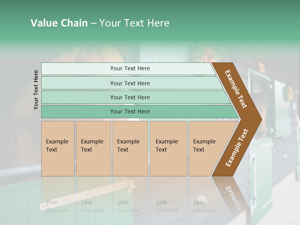 A Brown Horse Standing Next To A Green Door PowerPoint Template