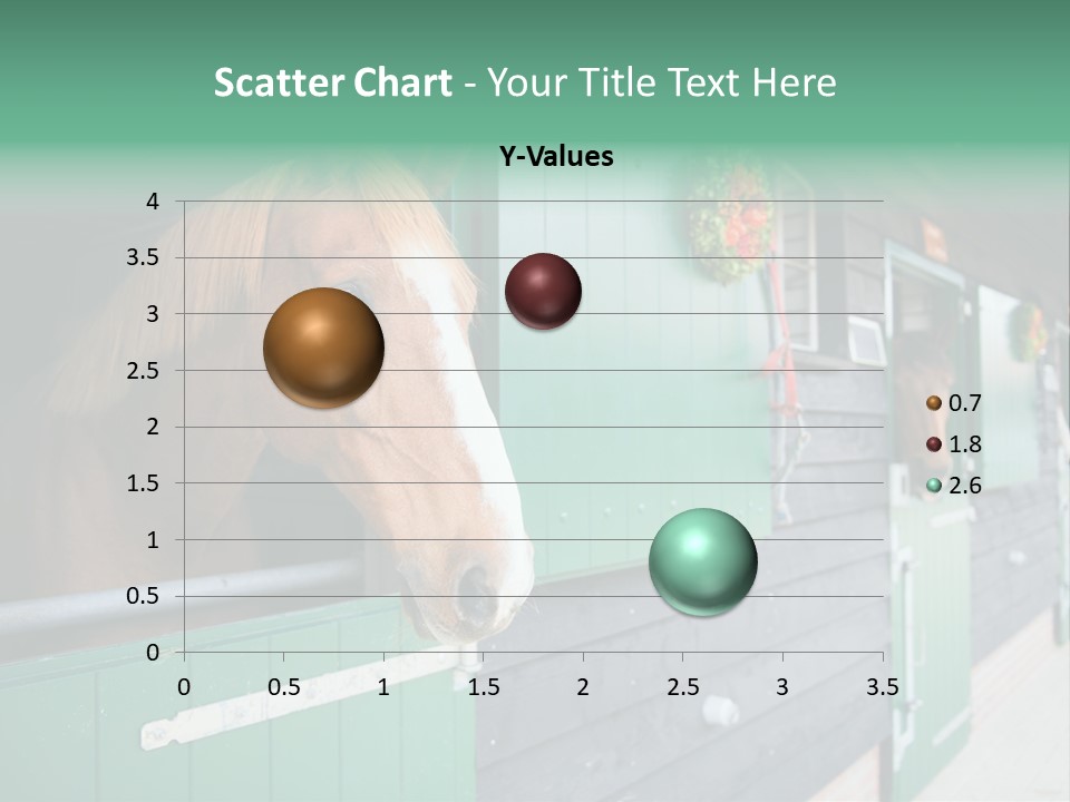 A Brown Horse Standing Next To A Green Door PowerPoint Template