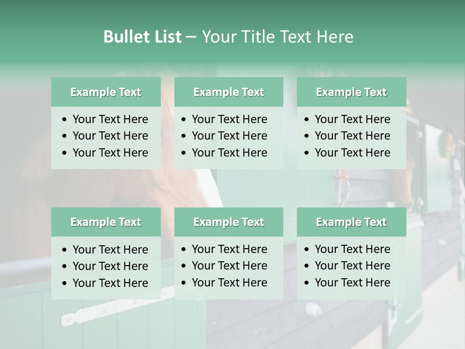 A Brown Horse Standing Next To A Green Door PowerPoint Template